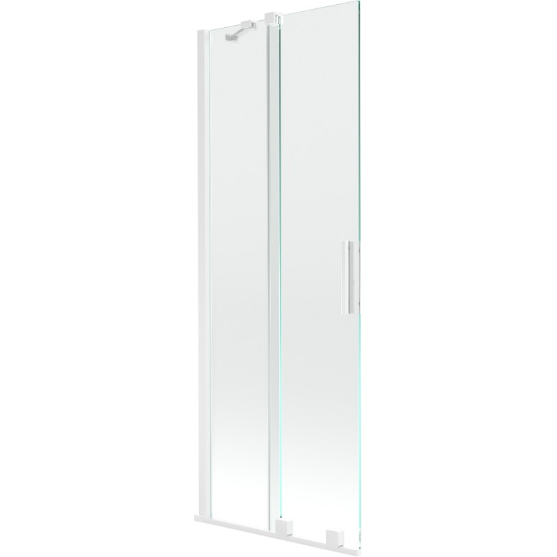Mexen Velar раздвижен двукрилен параван за вана 75 x 150 cm, прозрачен, бял