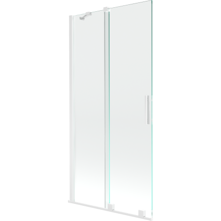 Mexen Velar двукрилен разтегателен параван за вана 90 x 150 cm, прозрачен, бял - 896-090-000-01-20