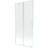 Mexen Velar двукрилен разтегателен параван за вана 90 x 150 cm, прозрачен, бял - 896-090-000-01-20