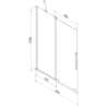 Mexen Velar двукрилен разтегателен параван за вана 90 x 150 cm, прозрачен, бял - 896-090-000-01-20