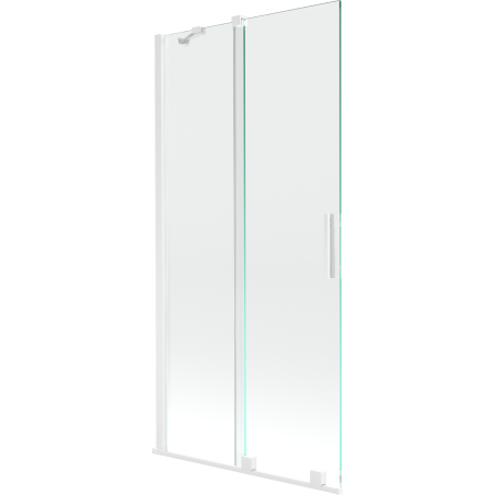 Mexen Velar двукрилен плъзгащ се параван за вана 95 x 150 cm, прозрачен, бял - 896-095-000-01-20