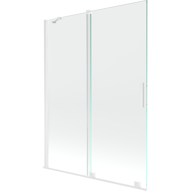 Mexen Velar душ параван двукрилен плъзгащ 130 x 150 cm, прозрачен, бял - 896-130-000-01-20