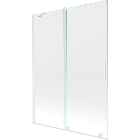 Mexen Velar душ параван двукрилен плъзгащ 130 x 150 cm, прозрачен, бял - 896-130-000-01-20