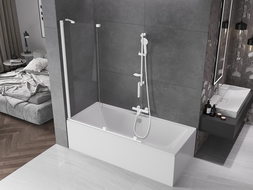 Mexen Velar душ параван двукрилен плъзгащ 130 x 150 cm, прозрачен, бял - 896-130-000-01-20