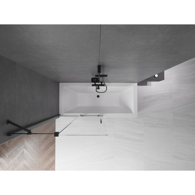 Mexen Velar душ параван 2-крилен плъзгащ се 100 x 150 см, прозрачен, черен - 896-100-000-01-70