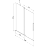 Mexen Velar душ параван за вана с 2 плъзгащи се крила 110 x 150 cm, прозрачен, черен - 896-110-000-01-70