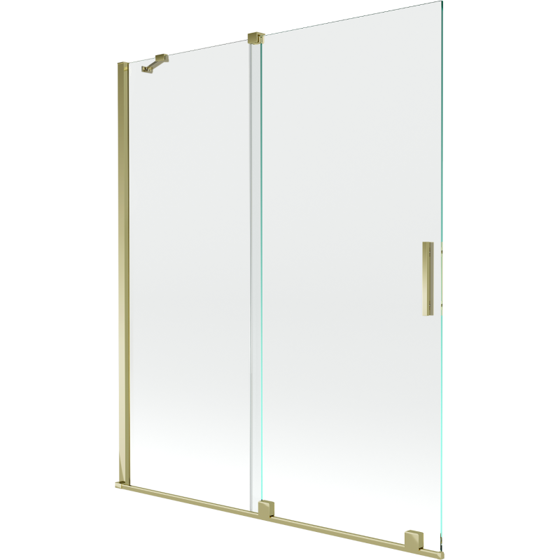 Mexen Velar параван за вана на 2 крила плъзгащ се 140 x 150 cm, прозрачен, златен - 896-140-000-01-50