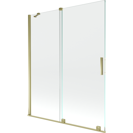 Mexen Velar параван за вана на 2 крила плъзгащ се 140 x 150 cm, прозрачен, златен - 896-140-000-01-50