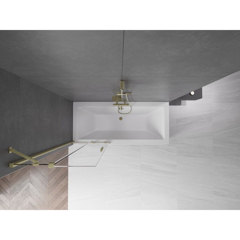 Mexen Velar параван за вана с 2 плъзгащи крила 70 x 150 см, прозрачен, златист мат - 896-070-000-01-55