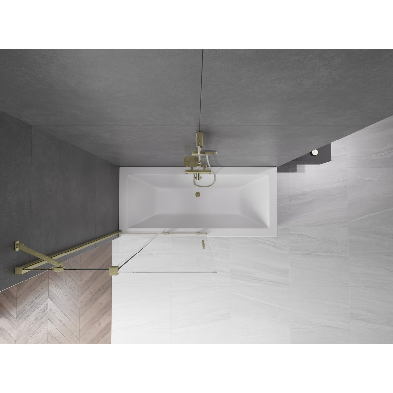 Mexen Velar разтегателен параван за вана с 2 крила 100 x 150 cm, прозрачен,