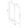 Mexen Velar разтегателен параван за вана с 2 крила 100 x 150 cm, прозрачен,