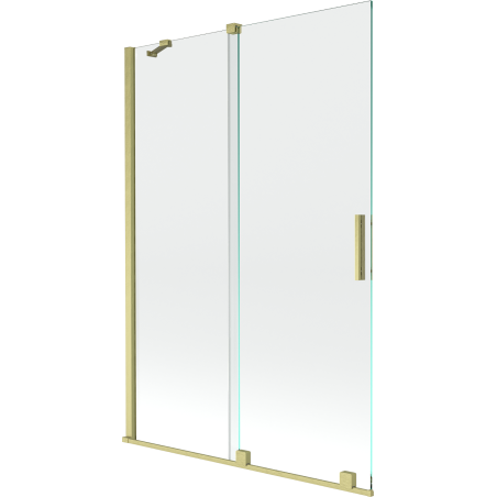Mexen Velar 2-крилен плъзгащ параван за вана 120 x 150 cm, прозрачен, златист матов - 896-120-000-01-55