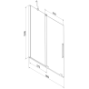 Mexen Velar двукрилен плъзгащ душ параван 80 x 150 cm, прозрачен, четкана мед - 896-080-000-01-65