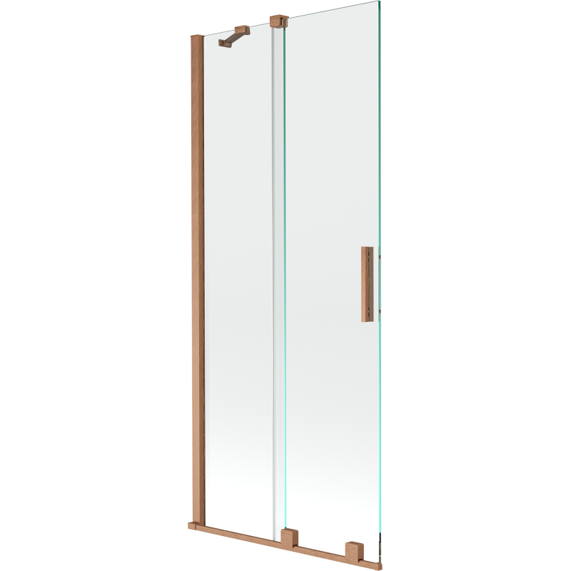Mexen Velar параван за вана 2-крилен плъзгащ се 85 x 150 cm, прозрачен, матирана мед - 896-085-000-01-65