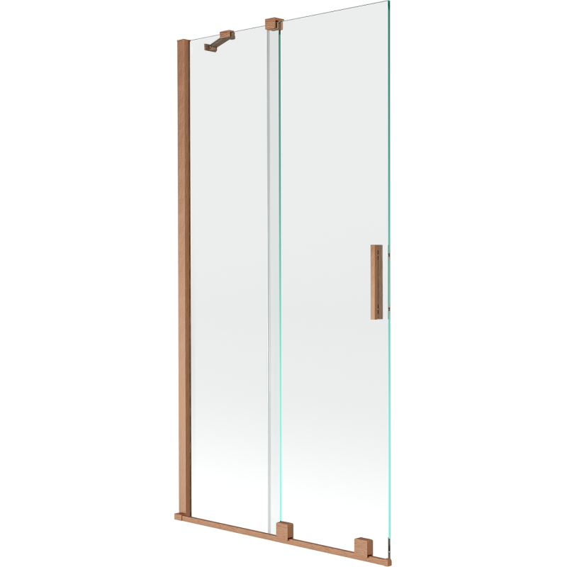 Монтиран над вана Mexen Velar, 2-крила плъзгащи 90 x 150 cm, прозрачен, четкана мед - 896-090-000-01-65