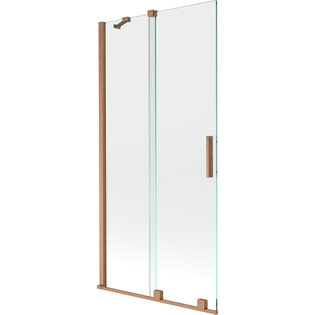 Монтиран над вана Mexen Velar, 2-крила плъзгащи 90 x 150 cm, прозрачен, четкана мед - 896-090-000-01-65