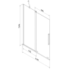 Mexen Velar двукрилно плъзгащо се параван за вана 110 x 150 cm, прозрачен, матирана мед - 896-110-000-01-65