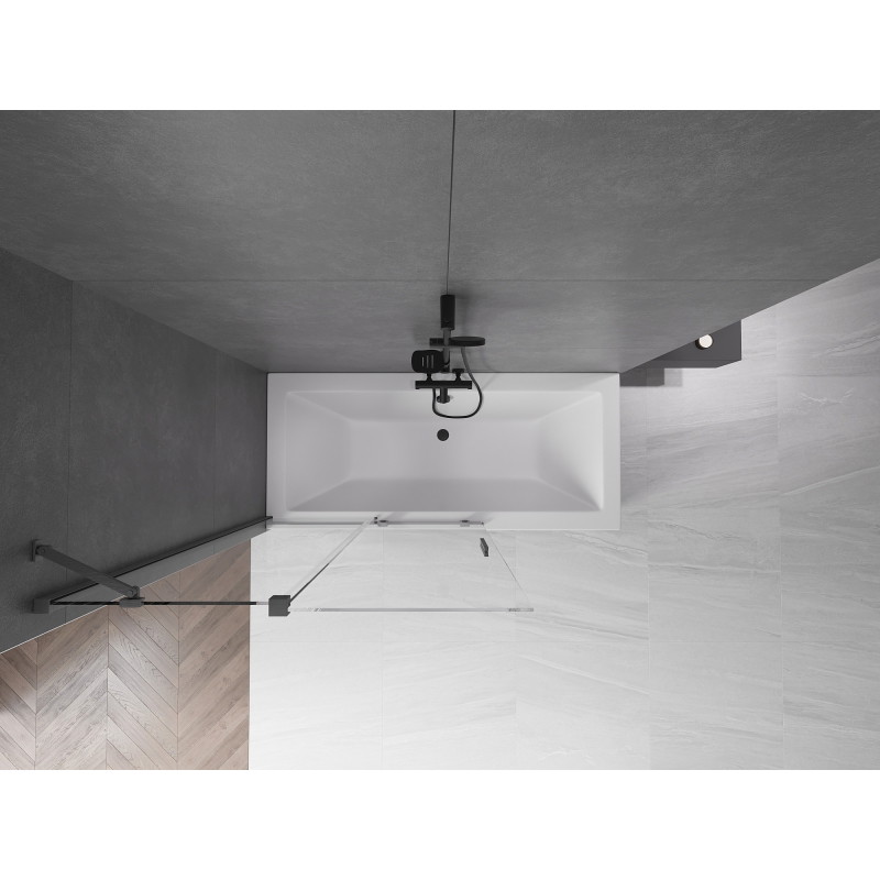 Mexen Velar параван за вана, 2-крилен, плъзгащ се, 110 x 150 см, прозрачен, матово