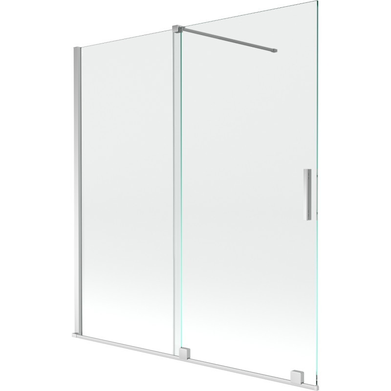 Mexen Velar душ екран с две подвижно сгъваеми крила 150 x 150 cm, прозрачен, хром