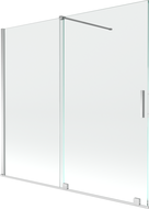 Mexen Velar двукрилен подвижен параван за баня 170 x 150 см, прозрачен, хром - 896-170-000-01-01
