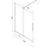 Mexen Velar вана параван, двукрилен плъзгащ се 160 x 150 cm, прозрачен, хром - 896-160-000-01-01