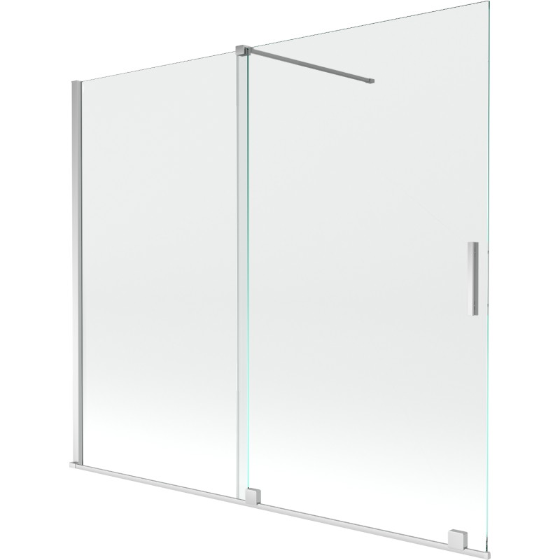 Mexen Velar двукрила плъзгаща преграда за вана 180 x 150 cm, прозрачна, хром