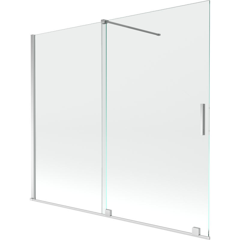Mexen Velar двукрилна плъзгаща параван за вана 180 x 150 cm, прозрачна, хром - 896-180-000-01-01