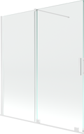 Mexen Velar параван за вана, 2-крилен плъзгащ се 150 х 150 см, прозрачен, бял - 896-150-000-01-20