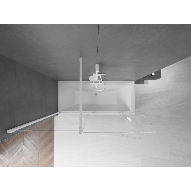 Mexen Velar Параван за вана 2-крилен плъзгащ се 150 x 150 см, прозрачен, бял