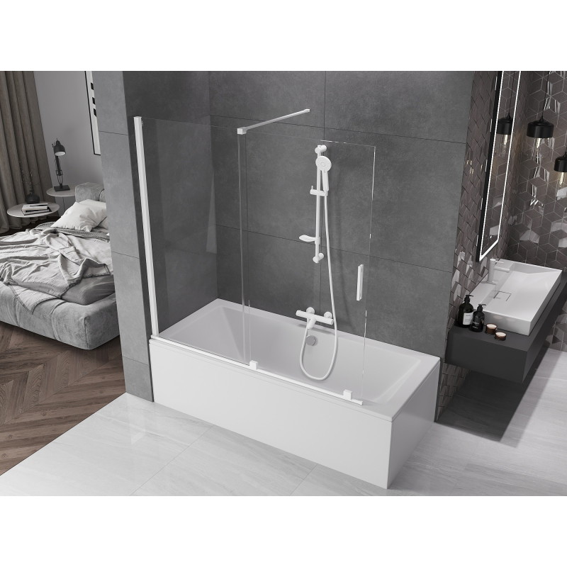 Mexen Velar параван за вана, плъзгащ се, 2-крилен, 160 x 150 см, прозрачен, бял