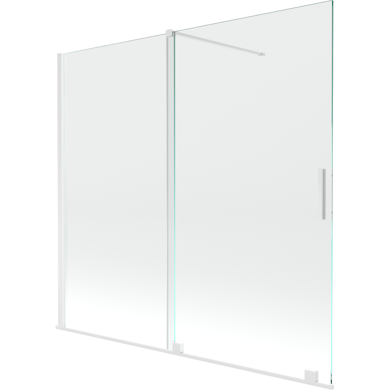 Mexen Velar разтегателен параван за баня с 2 крила 170 x 150 см, прозрачен, бял