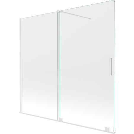 Mexen Velar разтегателен параван за баня с 2 крила 170 x 150 см, прозрачен, бял