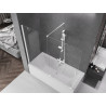 Mexen Velar двукрилен плъзгащ се параван за вана 180 x 150 см, прозрачен, бял