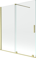 Mexen Velar параван за вана 2-крилен плъзгащ се 150 x 150 см, прозрачен, златист матов - 896-150-000-01-55
