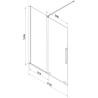 Mexen Velar душ параван 2-крила плъзгащ се 170 x 150 cm, прозрачен, златист мат - 896-170-000-01-55