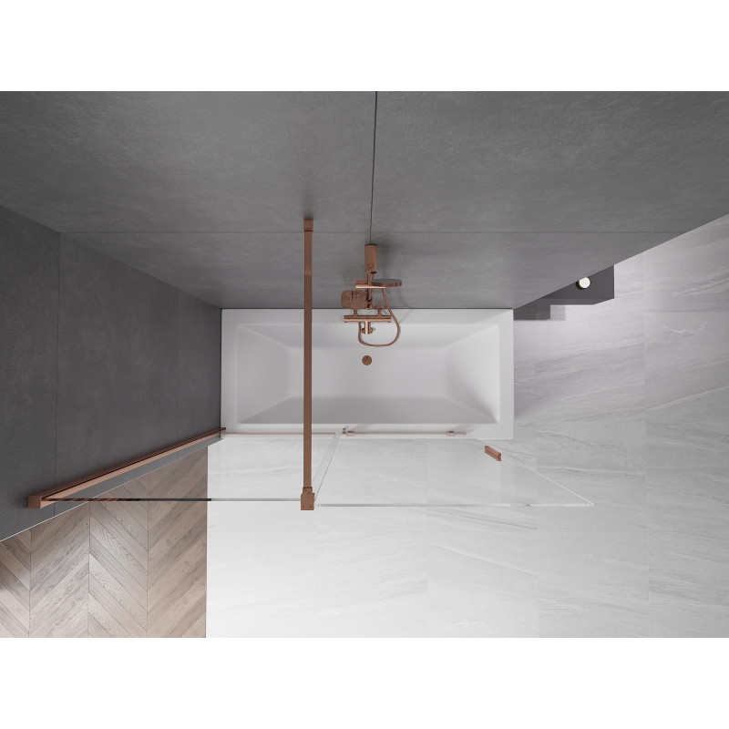 Mexen Velar разтегателен екран за вана, двукрилен, 150 x 150 см, прозрачен,