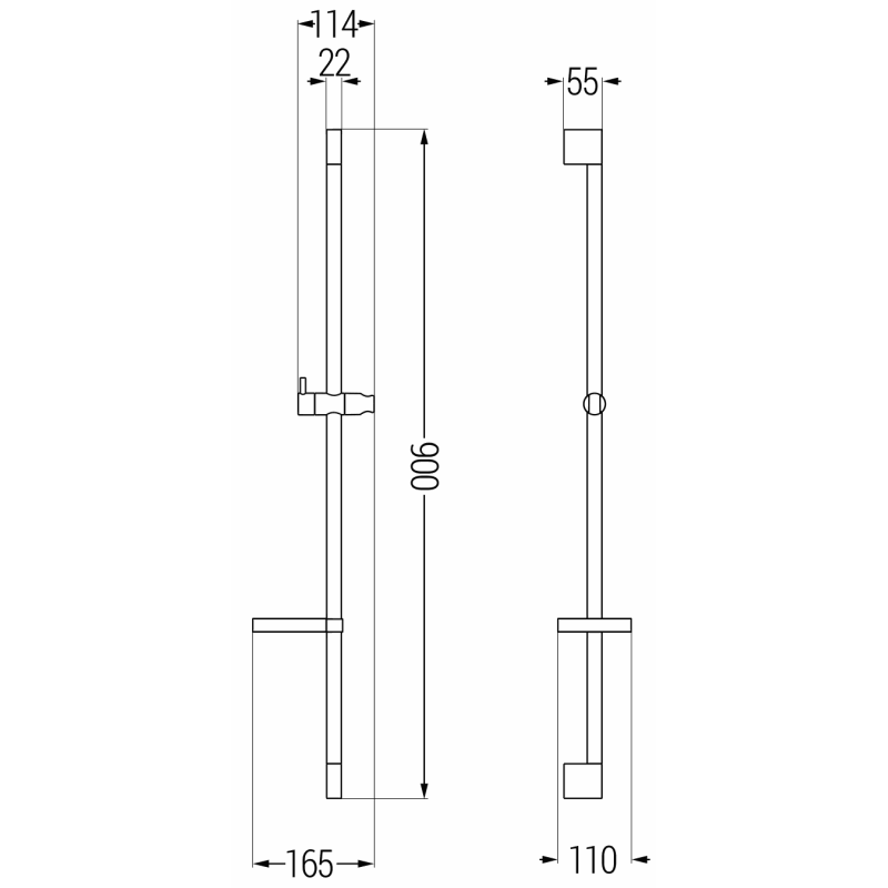 Mexen DS душ релса с поставка за сапун 90 см, хром - 79383-00