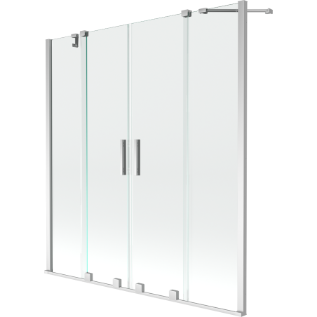 Mexen Velar Duo сгъваем 2-крилен параван за вана 160 x 150 cm, прозрачен, хром - 896-160-000-02-01