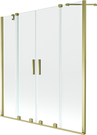 Mexen Velar Duo двукрилен плъзгащ се параван за вана 140 x 150 cm, прозрачен, златен - 896-140-000-02-50