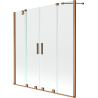 Mexen Velar Duo стационарна вана с 2 крила, плъзгаща се, 160 x 150 cm, прозрачна, четкована мед - 896-160-000-02-65