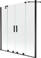 Mexen Velar Duo двукрилен плъзгащ се преграда за вана 140 x 150 cm, прозрачен, черен - 896-140-000-02-70