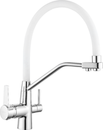 Mexen Duo кухненски смесител, хром/бял - 671701-02
