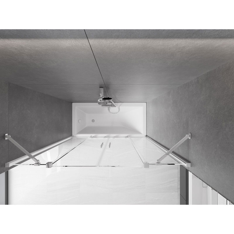 Mexen Velar Duo двукрилен плъзгащ параван за вана 140 x 150 см, прозрачен, хром - 896-140-000-02-01