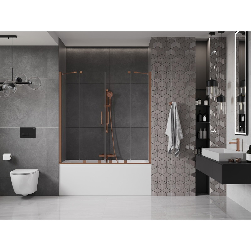 Mexen Velar Duo параван за вана с две 2-крила, плъзгащ се 150 x 150 см, прозрачен,