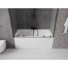 Mexen Velar Duo двукрилен плъзгащ се преграда за вана 140 x 150 cm, прозрачен, черен - 896-140-000-02-70