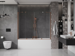 Mexen Velar Разтегаем двукрилен параван за вана Duo 200 x 150 cm, прозрачен,