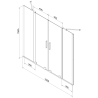 Mexen Velar Дуо параван за вана 2-крила плъзгащ се 150 x 150 см, прозрачен,