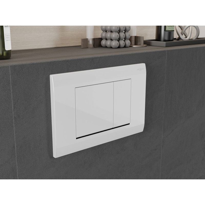 Mexen Fenix 01 бутон за промиване, лъскаво бяло - 600100