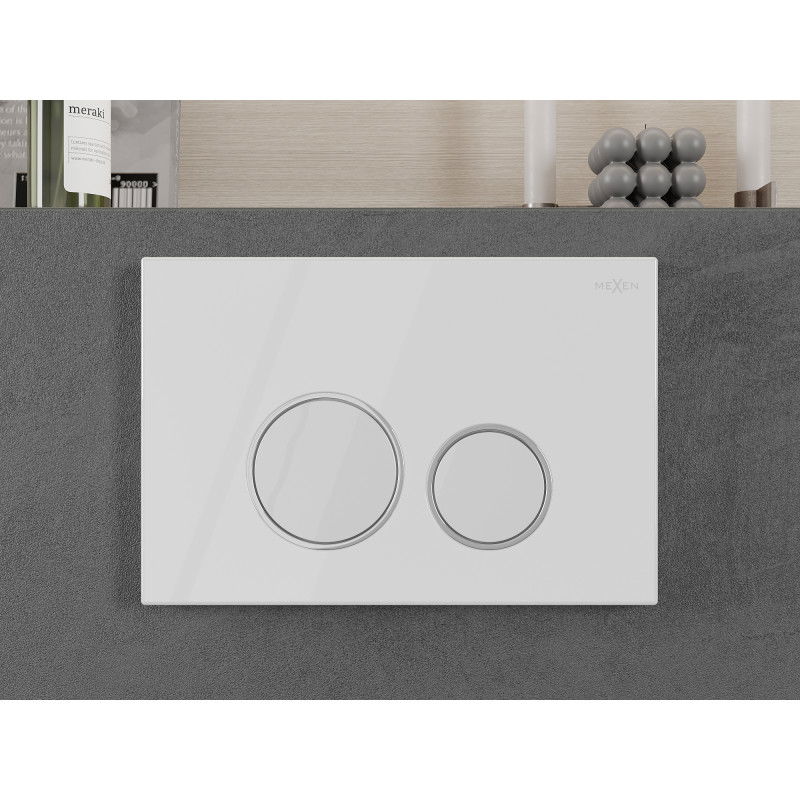 Mexen Fenix 05  бутон за промиване, лъскаво бял - 600500