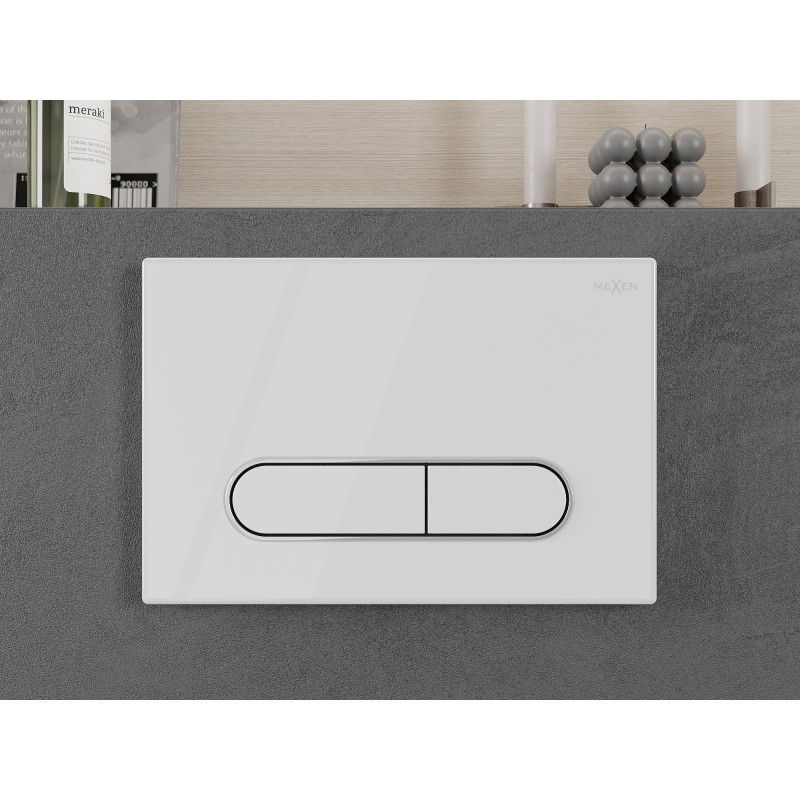 Mexen Fenix 11 бутон за промиване, лъскаво бяло - 601100